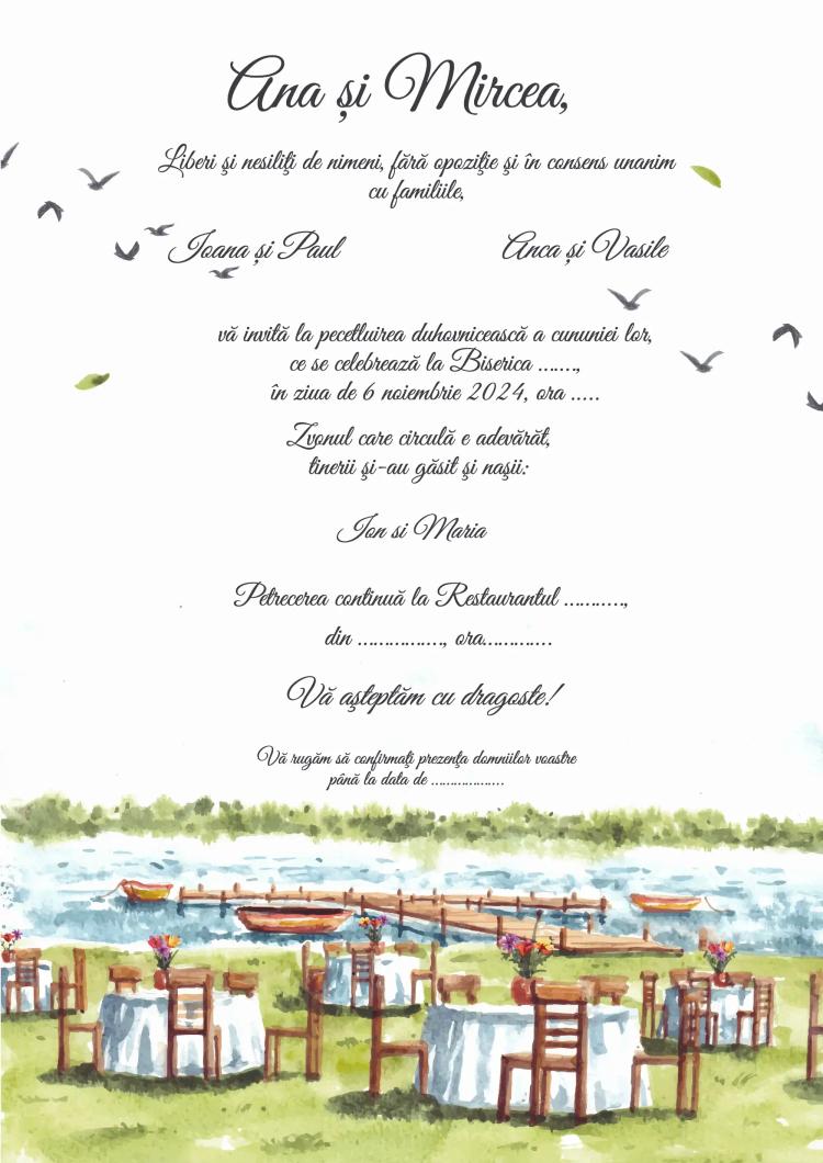 Invitation Lakeside Vows