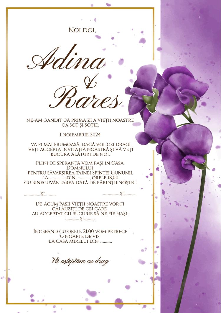 Invitation Purple Orchid