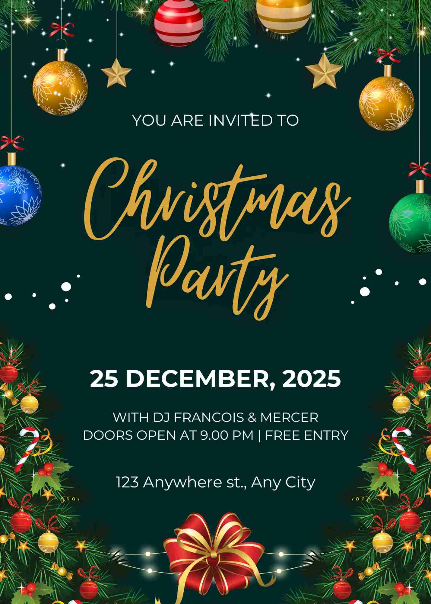 Green & Gold Elegant Christmas background