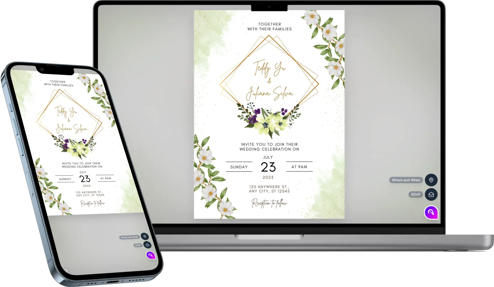 Thumbnail White Green Floral Watercolor template